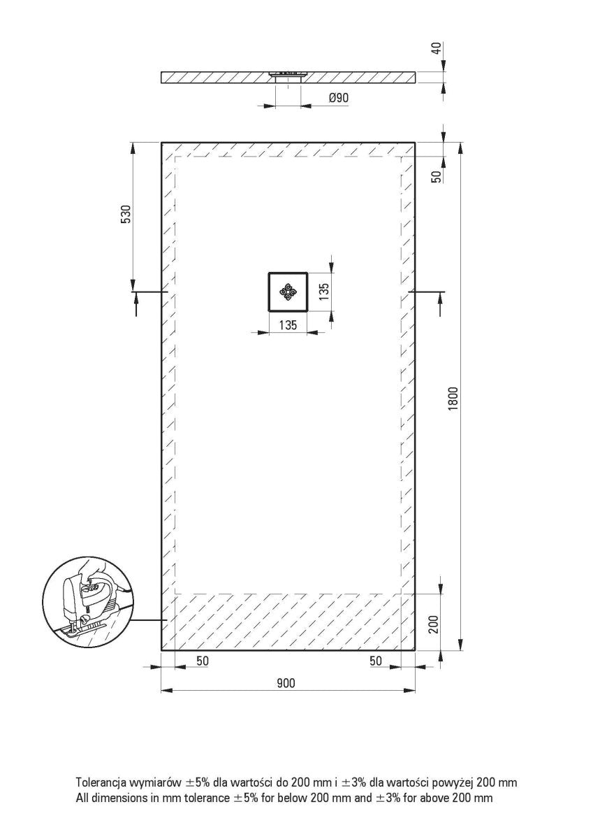 DEANTE Silia Duschwanne rechteckig – 90x180 cm // Weiß // KSKA00918B erhältlich bei Twoda Shop