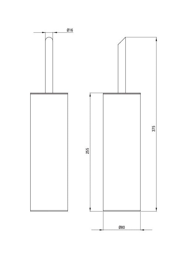 DEANTE Silia Freistehende WC - Bürste // gebürsteter Stahl // ADI - F712 erhältlich bei Twoda Shop