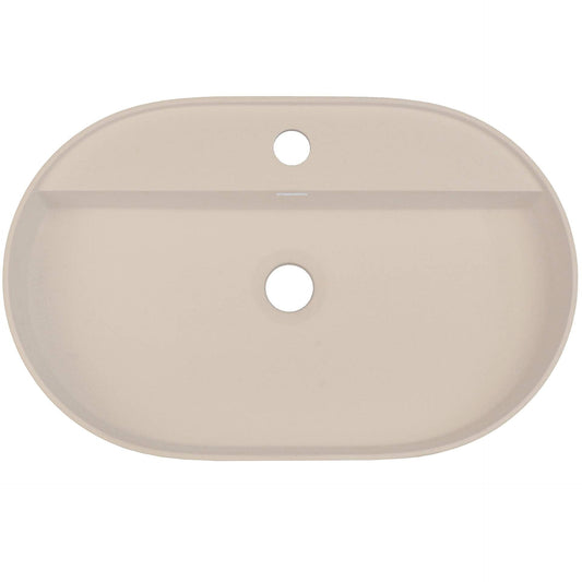 DEANTE Silia Granit - Aufsatzwaschbecken mit Armaturenbank - Oval // Beige // CQS - 5U6B erhältlich bei Twoda Shop