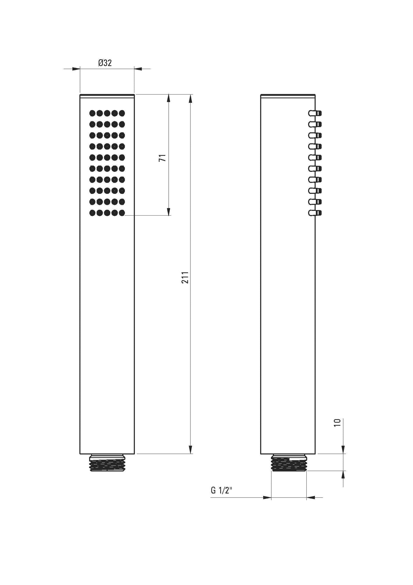 DEANTE Silia Handbrause einstrahlig // gebürsteter Stahl // NQS - F51S erhältlich bei Twoda Shop