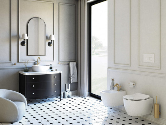 DEANTE Silia Hängespiegel mit Rahmen // Nero // ADI - N851 erhältlich bei Twoda Shop