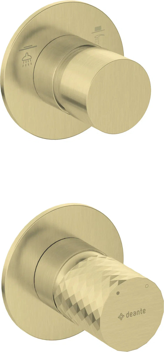 DEANTE Silia Hexa Duscharmatur mit Strahlschalter für Unterputzmontage // gebürstetes Gold // BHS - R44P erhältlich bei Twoda Shop