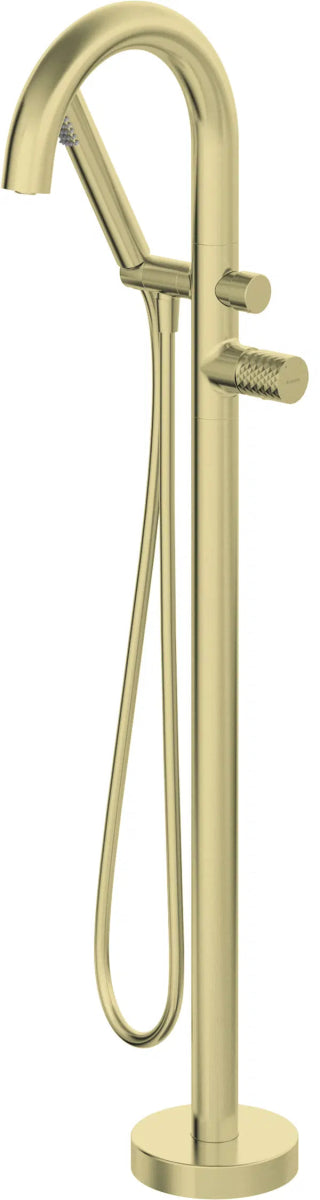 DEANTE Silia Hexa Wannenarmatur Freistehend mit Brausegarnitur // gebürstetes Gold // BHS - R17N erhältlich bei Twoda Shop