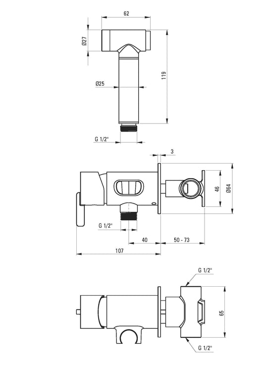 DEANTE Silia Unterputz - Bidetarmatur mit Bidetta - Handbrause // gebürstete Bronze // BQS - C34M erhältlich bei Twoda Shop