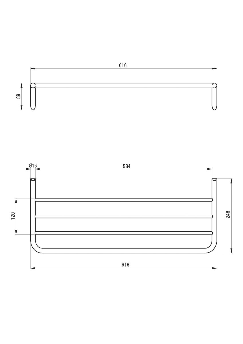 DEANTE Silia Wandablage - Rippen // gebürsteter Stahl // ADI - F531 erhältlich bei Twoda Shop