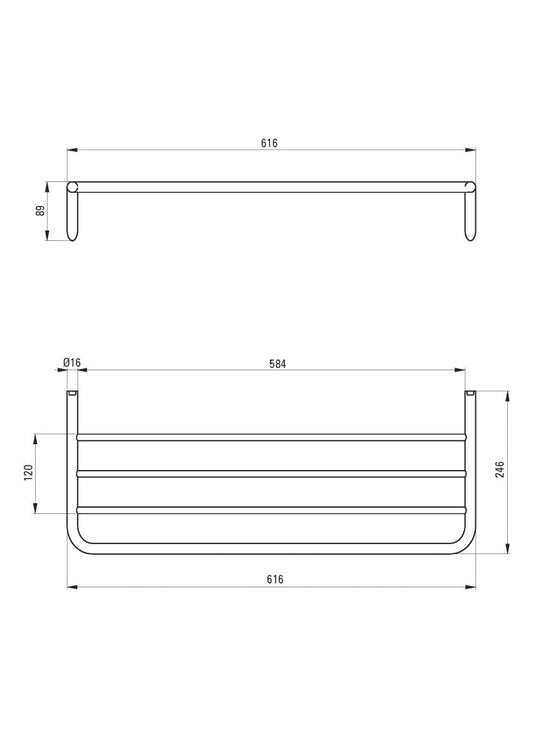 DEANTE Silia Wandablage - Rippen // gebürsteter Stahl // ADI - F531 erhältlich bei Twoda Shop