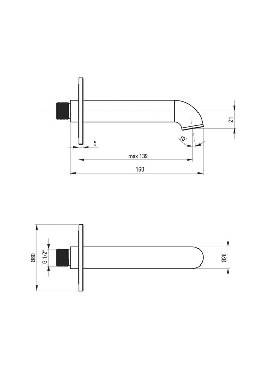DEANTE Silia Wannen - und Waschtischauslauf // gebürstetes Gold // NQS - R80K erhältlich bei Twoda Shop