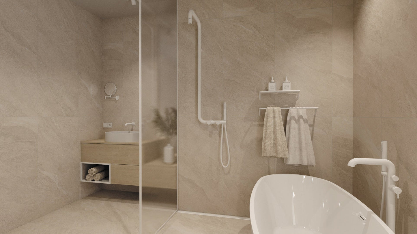 DEANTE Silia Wannenarmatur Freistehend mit Brausegarnitur // Bianco // BQS - A17M erhältlich bei Twoda Shop