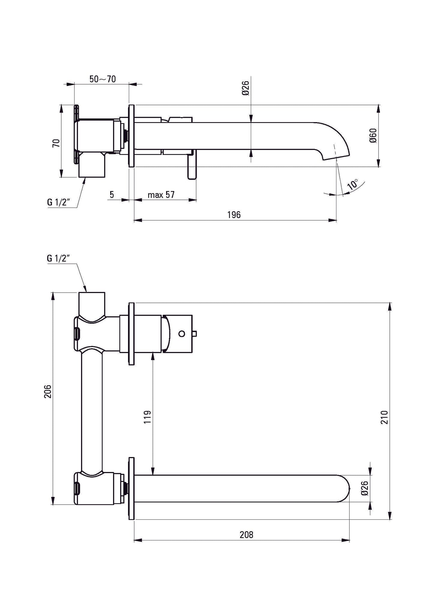 DEANTE Silia Waschtischarmatur für Unterputzmontage // Nero // BQS - N54L erhältlich bei Twoda Shop