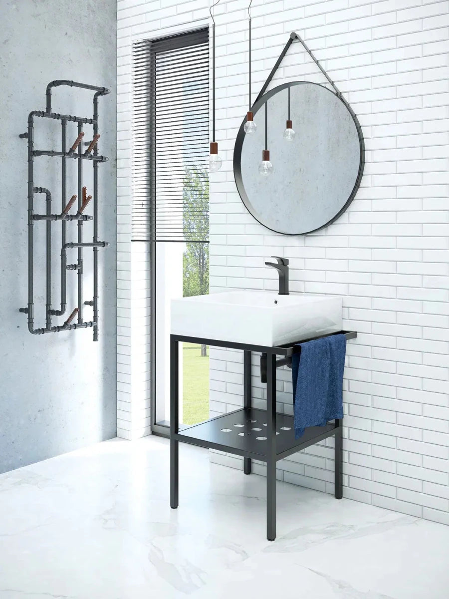 DEANTE Temisto Freistehende Badkonsole mit Waschbecken - 56.5 x 50 cm // Weiß, Nero // CDTS6U5S erhältlich bei Twoda Shop
