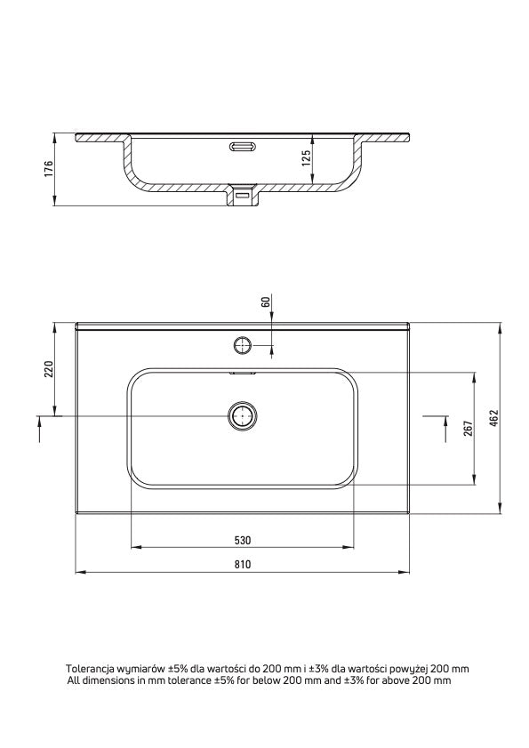 DEANTE Tubo Keramikwaschbecken - 80 cm // Weiß // CTU - 6U8W erhältlich bei Twoda Shop