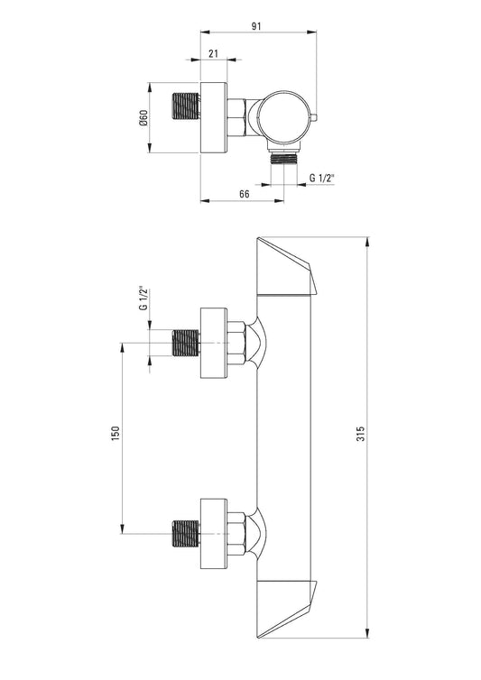 DEANTE Arnika Duscharmatur // Chrom // BQA-040M