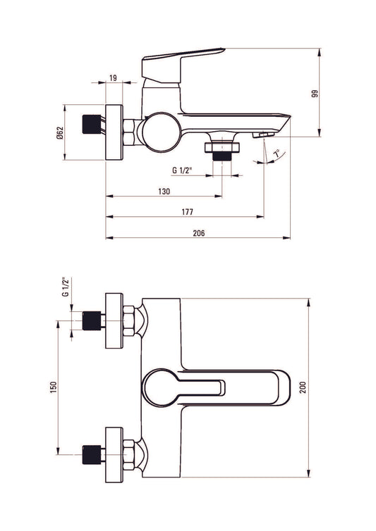 DEANTE Arnika Wannenarmatur // Chrom // BQA-010N