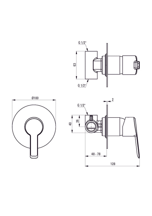 DEANTE Arnika Duscharmatur Unterputz // Gold // BQA-Z44L