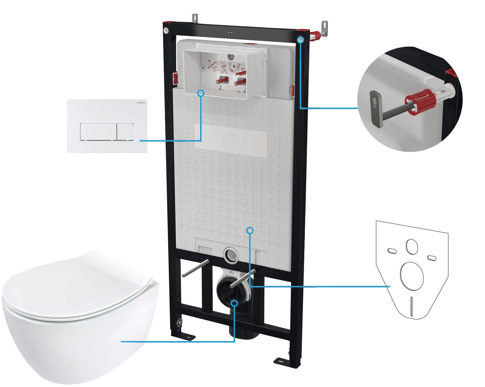 DEANTE Silia Unterputz - WC - Set 6 - in - 1 // Weiß - Bianco // CDLA6ZPW erhältlich bei Twoda Shop