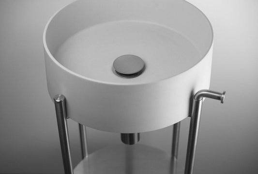 DEANTE Silia Freistehende Badezimmerkonsole // gebürsteter Stahl // CKS - F36A erhältlich bei Twoda Shop