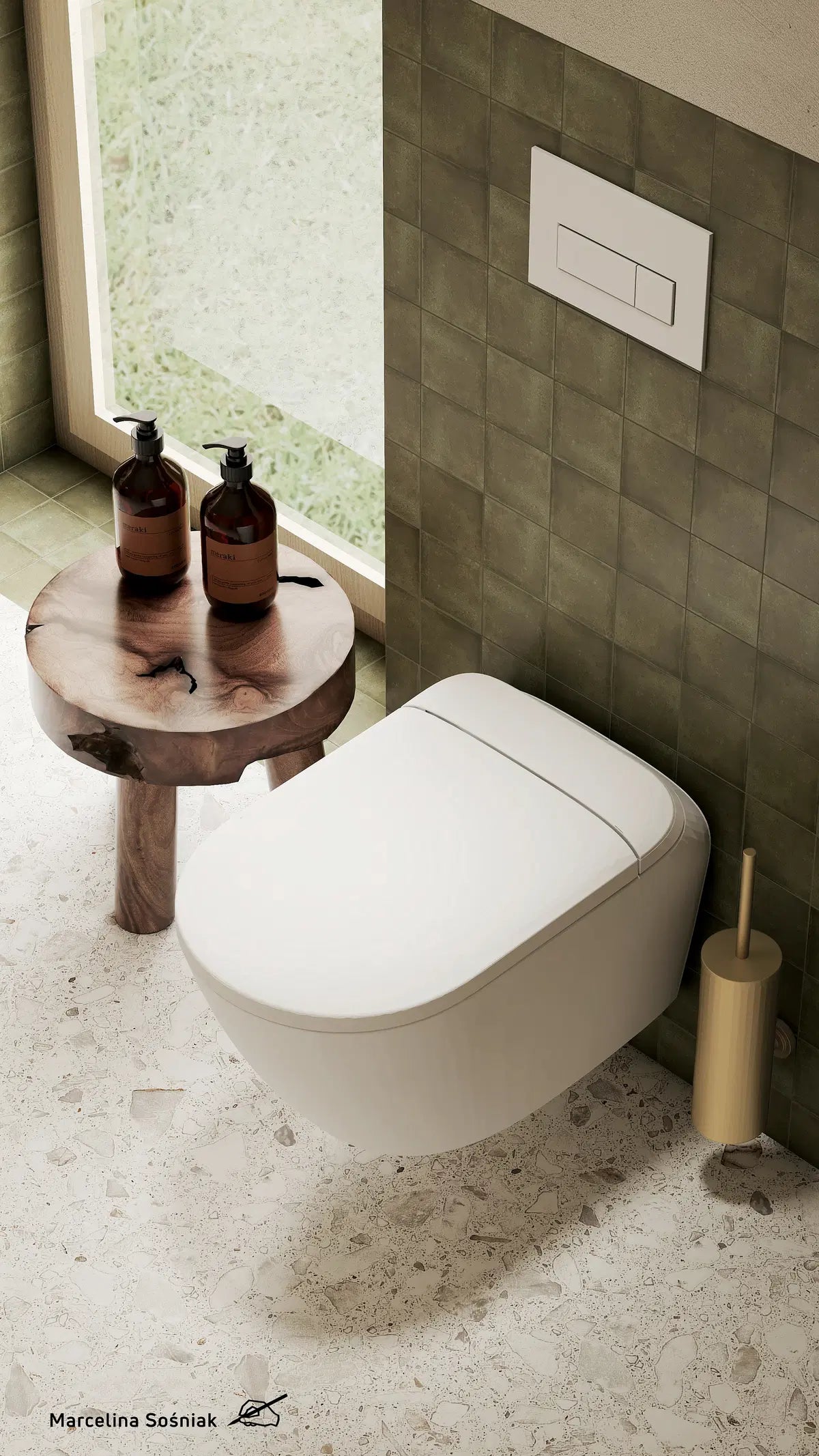 DEANTE Temisto Toilet Brush Set // Brass // ADT-M721