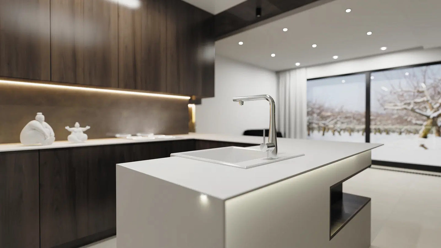 Grifo de cocina DEANTE Eridan con conexión para filtro de agua y rociador extensible // Cromo // BRE-075M