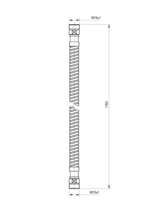 Manguera de ducha DEANTE, para conexiones de 3 orificios - 170 cm // Cromo // XDWM3VCN1 