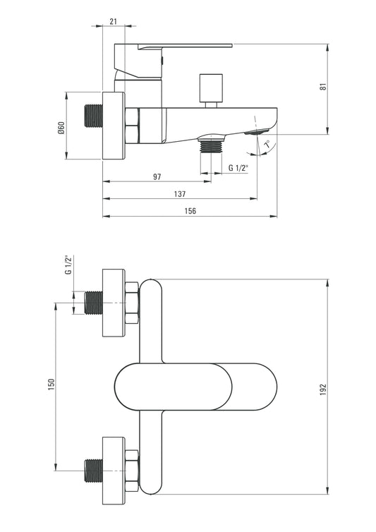 DEANTE Alpinia Wannenarmatur // Chrom // BGA - 010M erhältlich bei Twoda Shop