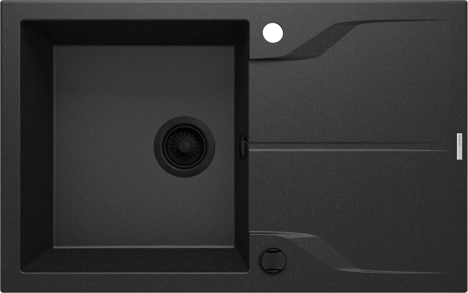DEANTE Andante Flush Granitspülbecken mit Abtropffläche - Bündige Montage // Graphit Metallic // ZQN - G11F erhältlich bei Twoda Shop