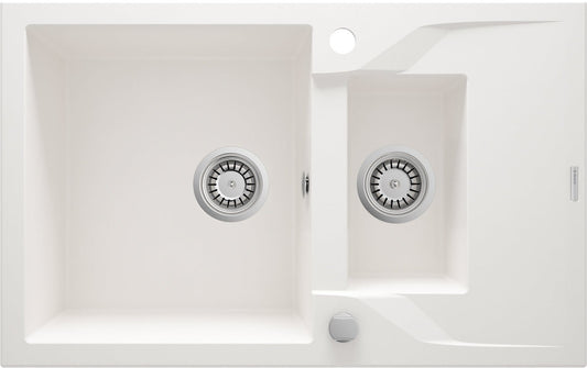 DEANTE Andante Granitspülbecken mit Abtropffläche - 1.5 - Becken // Alabaster // ZQN - A513 erhältlich bei Twoda Shop