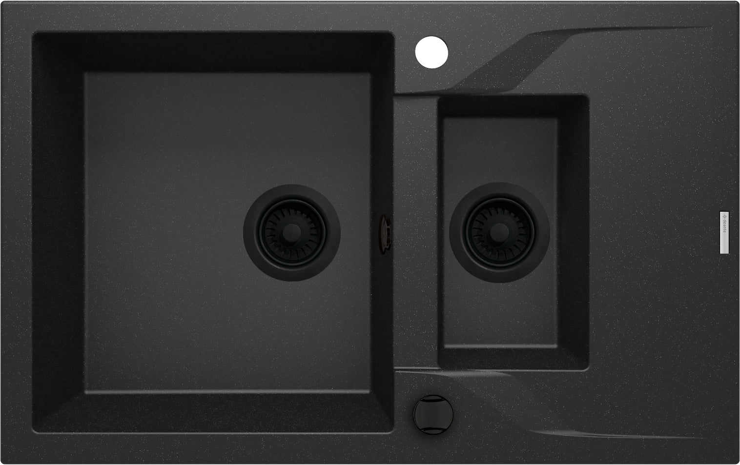 DEANTE Andante Granitspülbecken mit Abtropffläche - 1.5 - Becken // Graphit Metallic // ZQN - G513 erhältlich bei Twoda Shop
