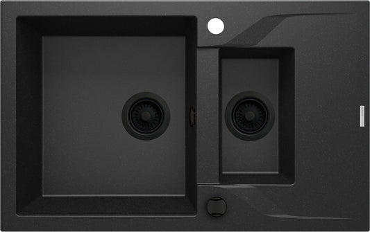 DEANTE Andante Granitspülbecken mit Abtropffläche - 1.5 - Becken // Graphit Metallic // ZQN - G513 erhältlich bei Twoda Shop