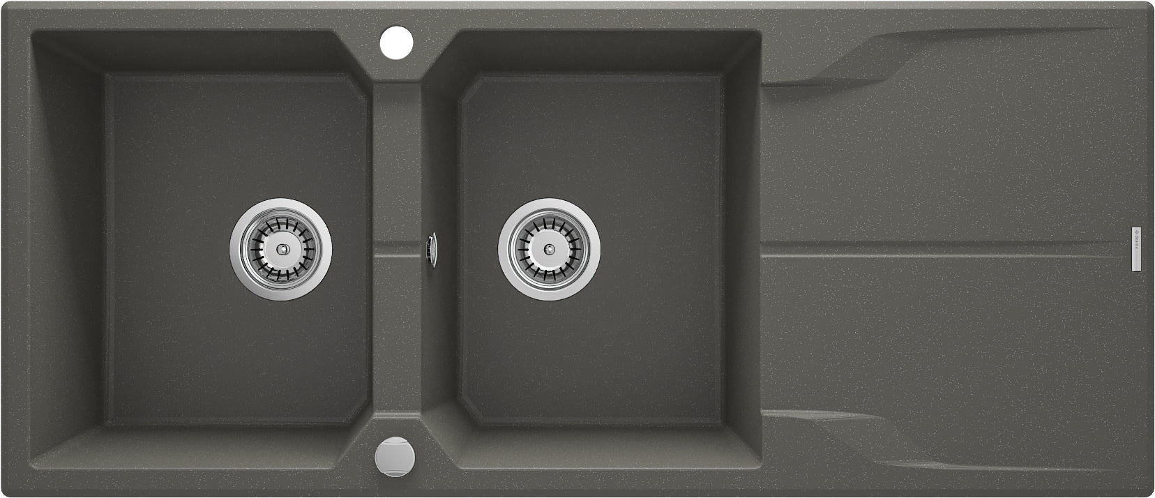 DEANTE Andante Granitspülbecken mit Abtropffläche - 2 Becken // Anthrazit Metallic // ZQN - T213 erhältlich bei Twoda Shop