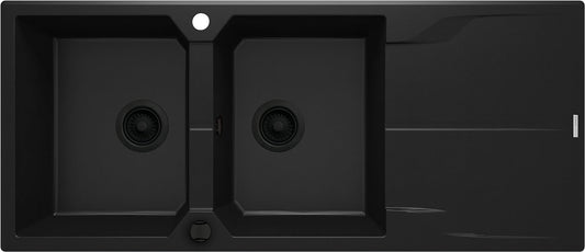 DEANTE Andante Granitspülbecken mit Abtropffläche - 2 Becken // Nero // ZQN - N213 erhältlich bei Twoda Shop