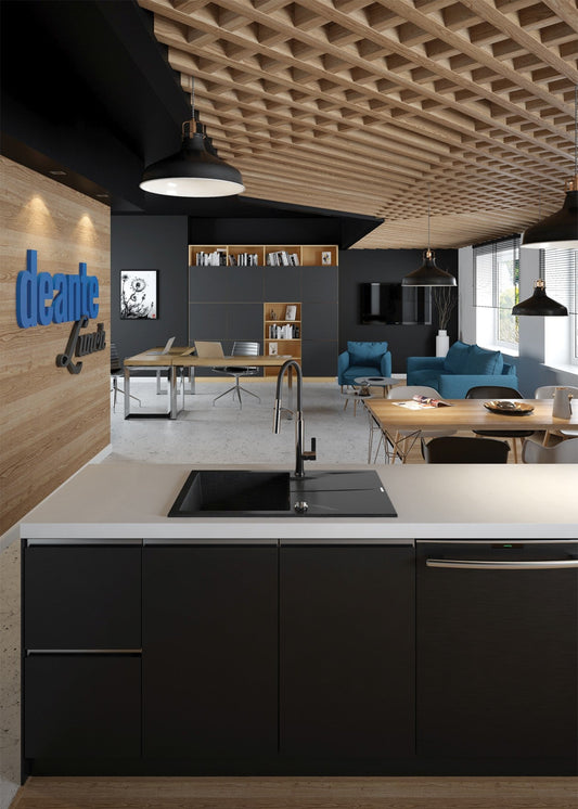 DEANTE Andante Granitspülbecken mit Abtropffläche // Graphit Metallic // ZQN - G113 erhältlich bei Twoda Shop