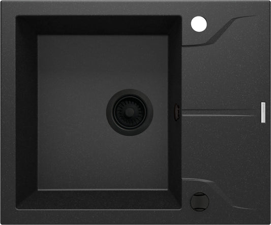 DEANTE Andante Granitspülbecken mit Abtropffläche // Graphit Metallic // ZQN - G11A erhältlich bei Twoda Shop