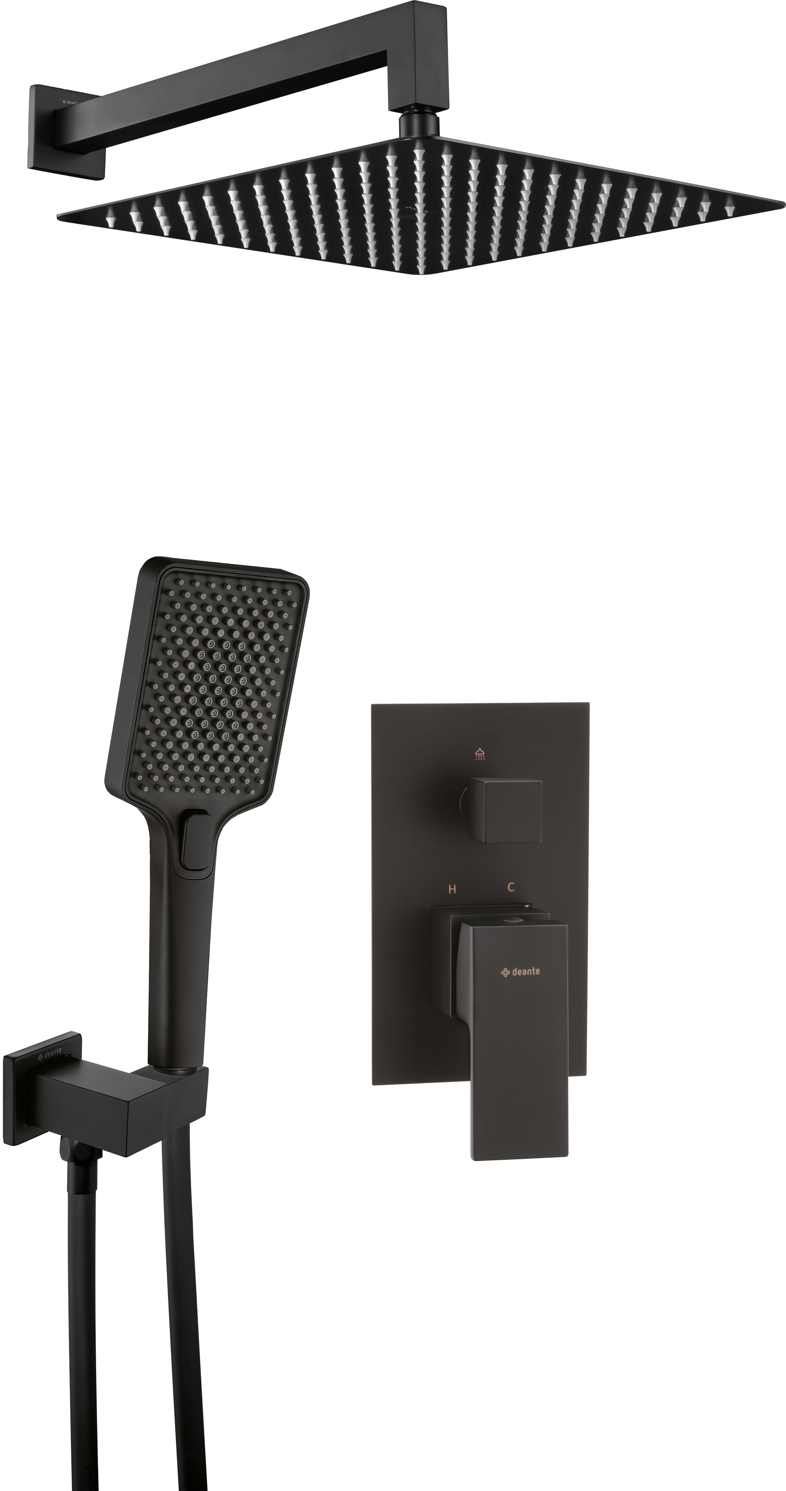 DEANTE Anemon Bis Duschset Unterputz // Nero // NAC - N9MP erhältlich bei Twoda Shop