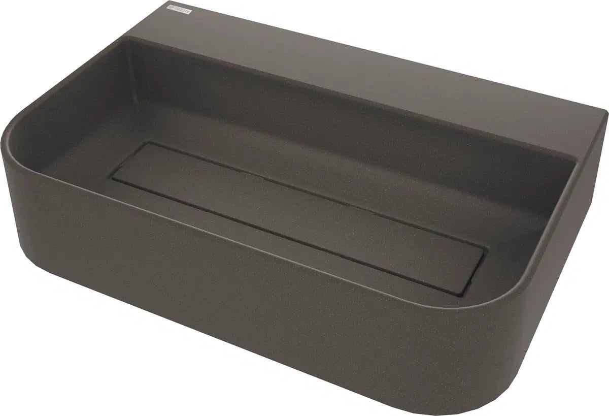 DEANTE Arnika Granit Aufsatzwaschbecken mit Armaturenbank // Anthrazit Metallic // CQA - TU6S erhältlich bei Twoda Shop