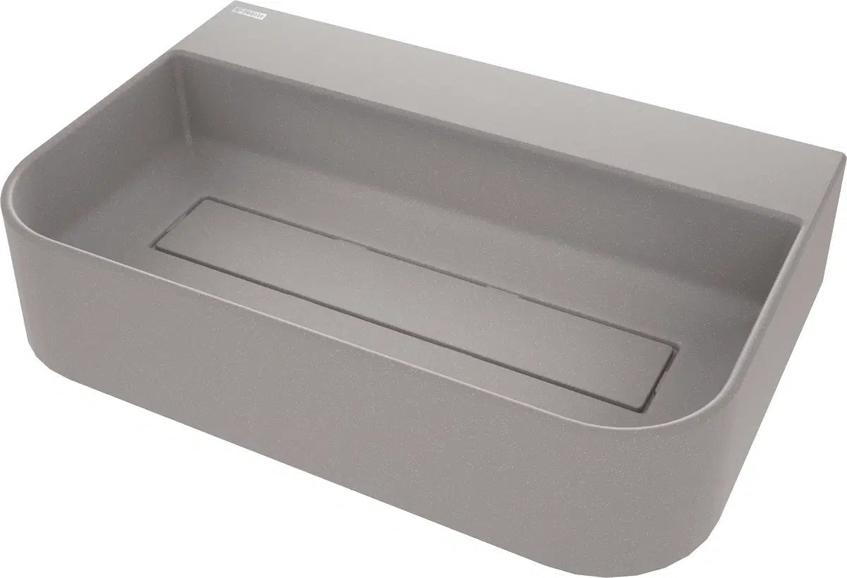 DEANTE Arnika Granit Aufsatzwaschbecken mit Armaturenbank // Grau Metallic // CQA - SU6S erhältlich bei Twoda Shop