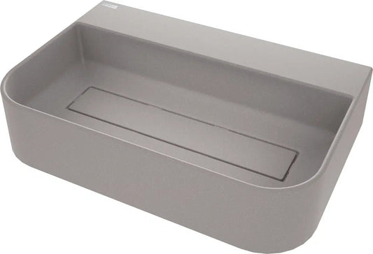 DEANTE Arnika Granit Aufsatzwaschbecken mit Armaturenbank // Grau Metallic // CQA - SU6S erhältlich bei Twoda Shop