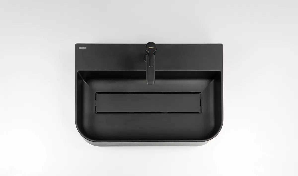 DEANTE Arnika Granit Aufsatzwaschbecken mit Armaturenbank // Nero // CQA - NU6S erhältlich bei Twoda Shop