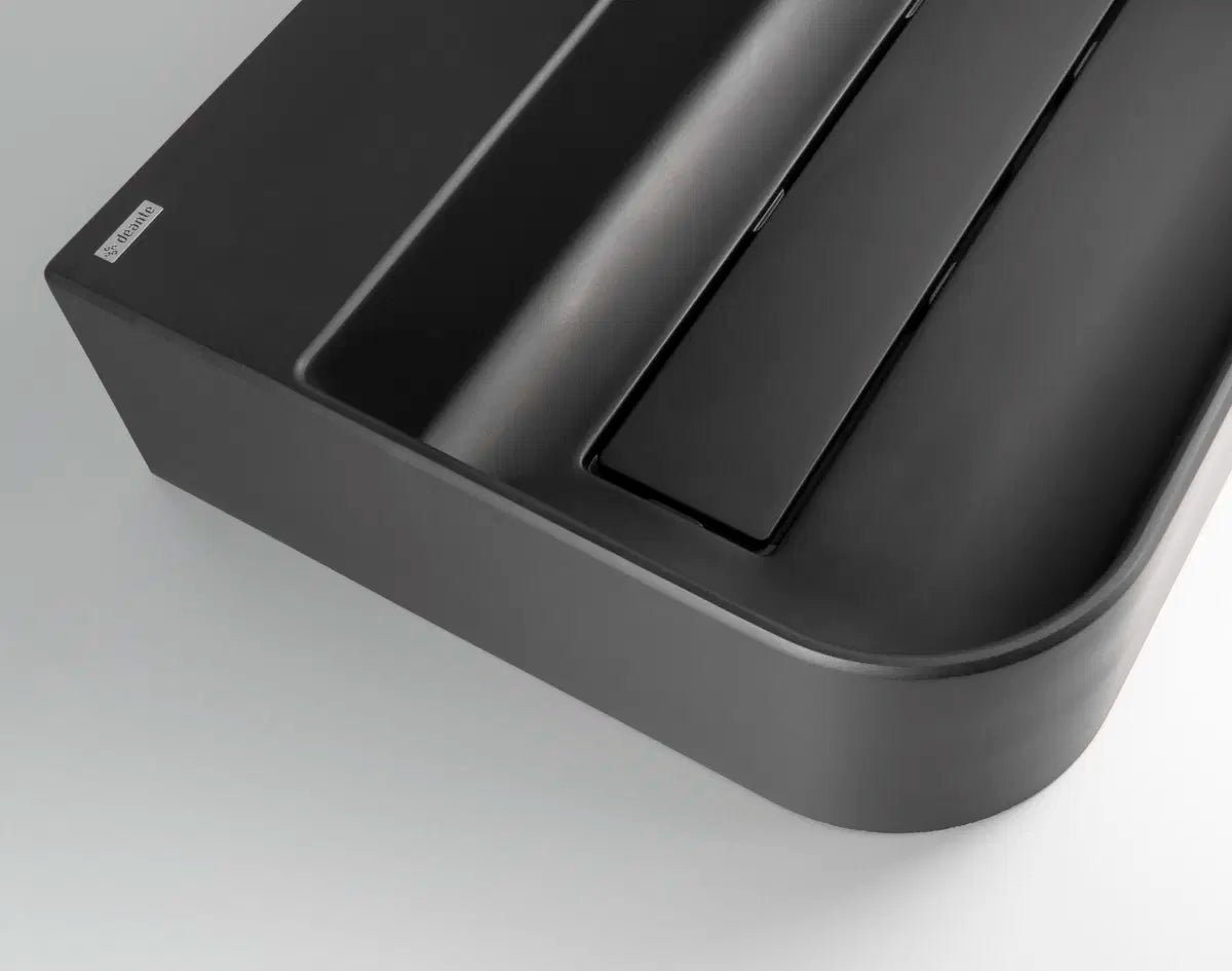 DEANTE Arnika Granit Aufsatzwaschbecken mit Armaturenbank // Nero // CQA - NU6S erhältlich bei Twoda Shop