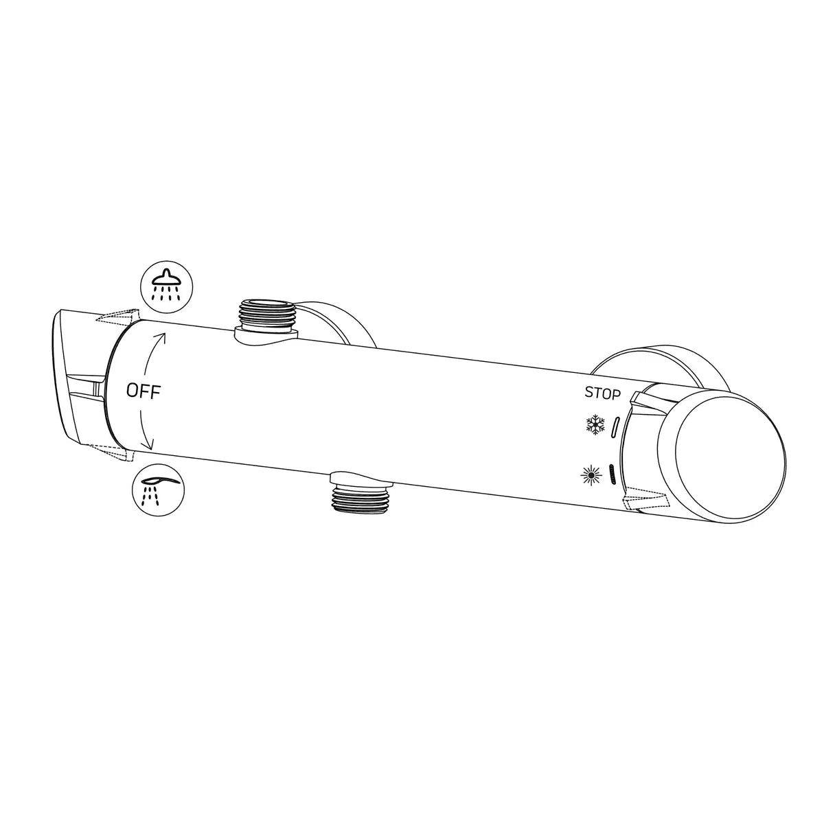 DEANTE Arnika Regendusche mit Duscharmatur // Chrom // NAC - 01QK erhältlich bei Twoda Shop