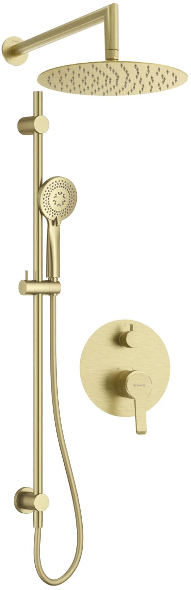 DEANTE Arnika Unterputz - Duschset mit Brausestange und Kopfbrause // gebürstetes Gold // NAC - R6QP erhältlich bei Twoda Shop