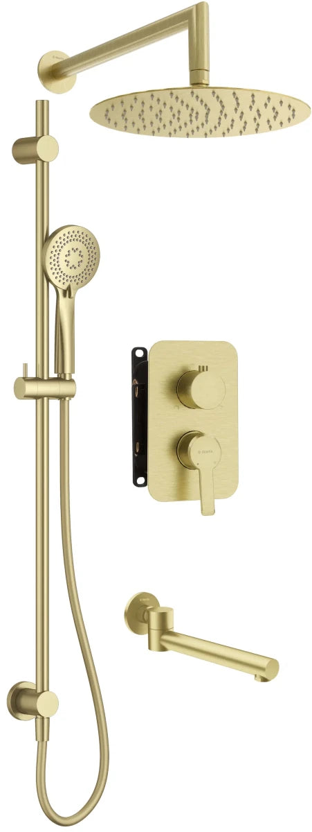 DEANTE Arnika Unterputz - Duschset mit Mischbox und Wannenauslauf // gebürstetes Gold // BXYWRQAM erhältlich bei Twoda Shop
