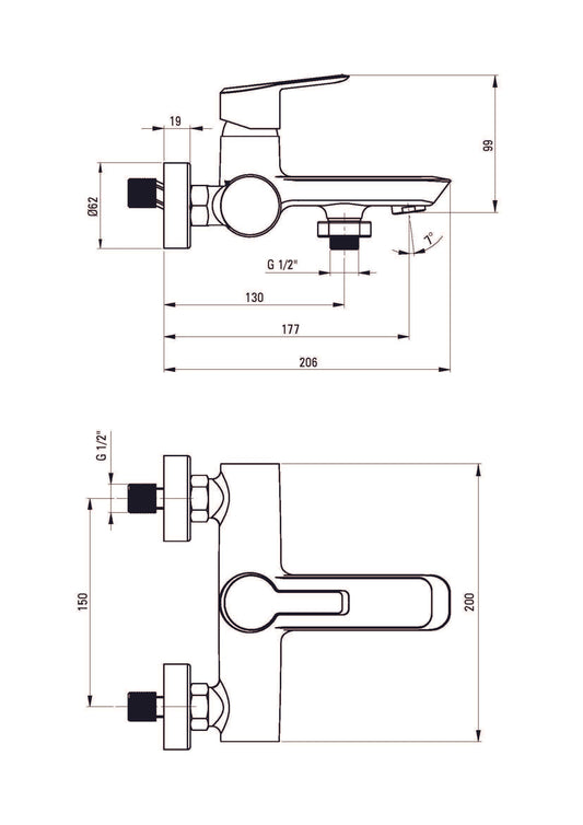 DEANTE Arnika Wannenarmatur // Nero // BQA - N10N erhältlich bei Twoda Shop