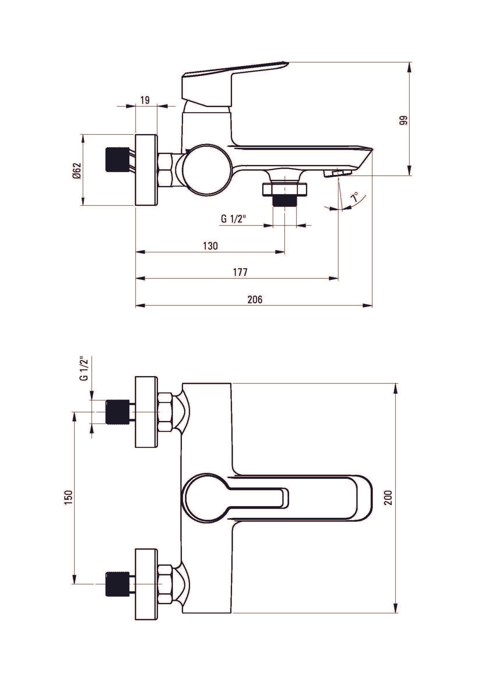 DEANTE Arnika Wannenarmatur // Titan // BQA - D10N erhältlich bei Twoda Shop