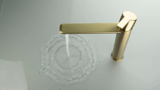 DEANTE Arnika Waschtischarmatur hoch // gebürstetes Gold // BQA - R20N erhältlich bei Twoda Shop