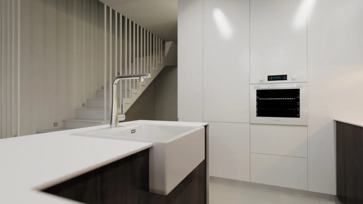 DEANTE Eridan Granit - Landhausspülbecken // Alabaster // ZQE - A10K erhältlich bei Twoda Shop