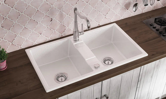 DEANTE Eridan Granitspülbecken - 2 Becken // Anthrazit Metallic // ZQE - T203 erhältlich bei Twoda Shop