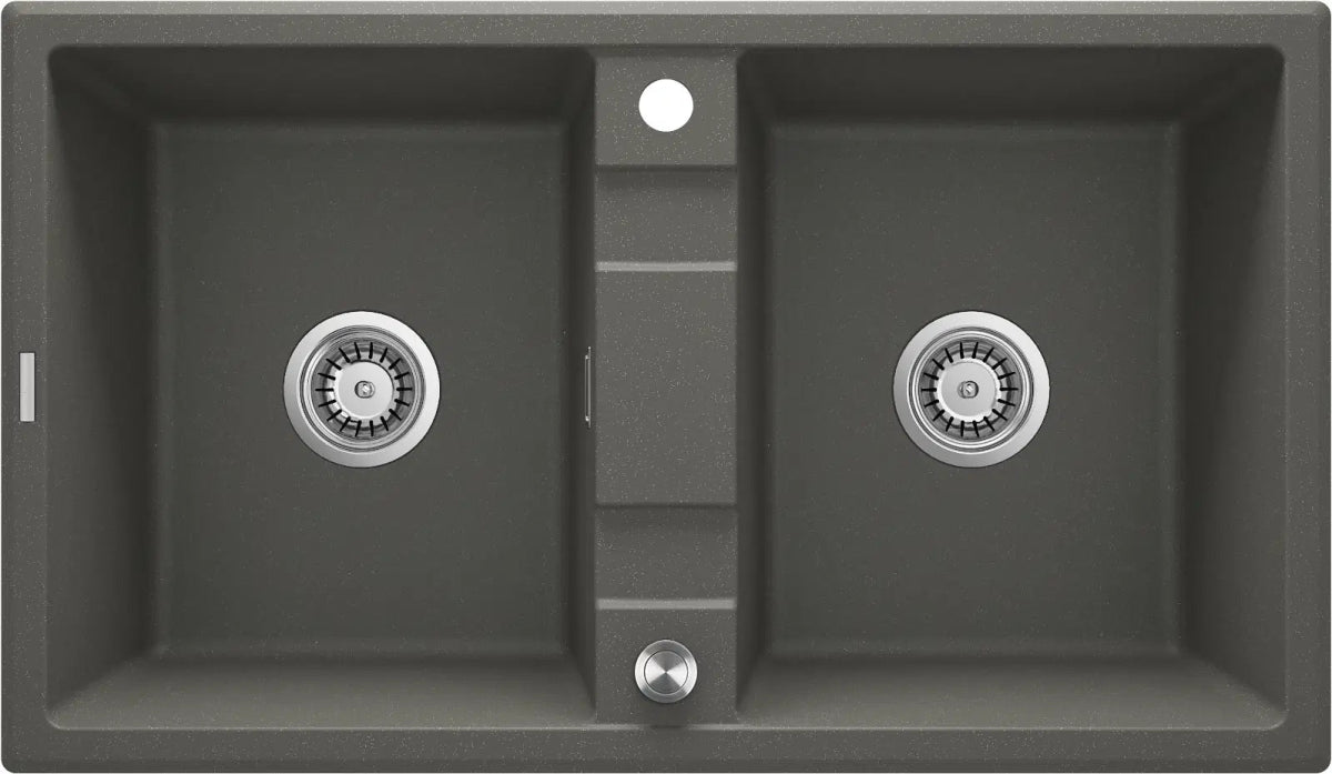DEANTE Eridan Granitspülbecken - 2 Becken // Anthrazit Metallic // ZQE - T203 erhältlich bei Twoda Shop