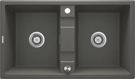 DEANTE Eridan Granitspülbecken - 2 Becken // Anthrazit Metallic // ZQE - T203 erhältlich bei Twoda Shop