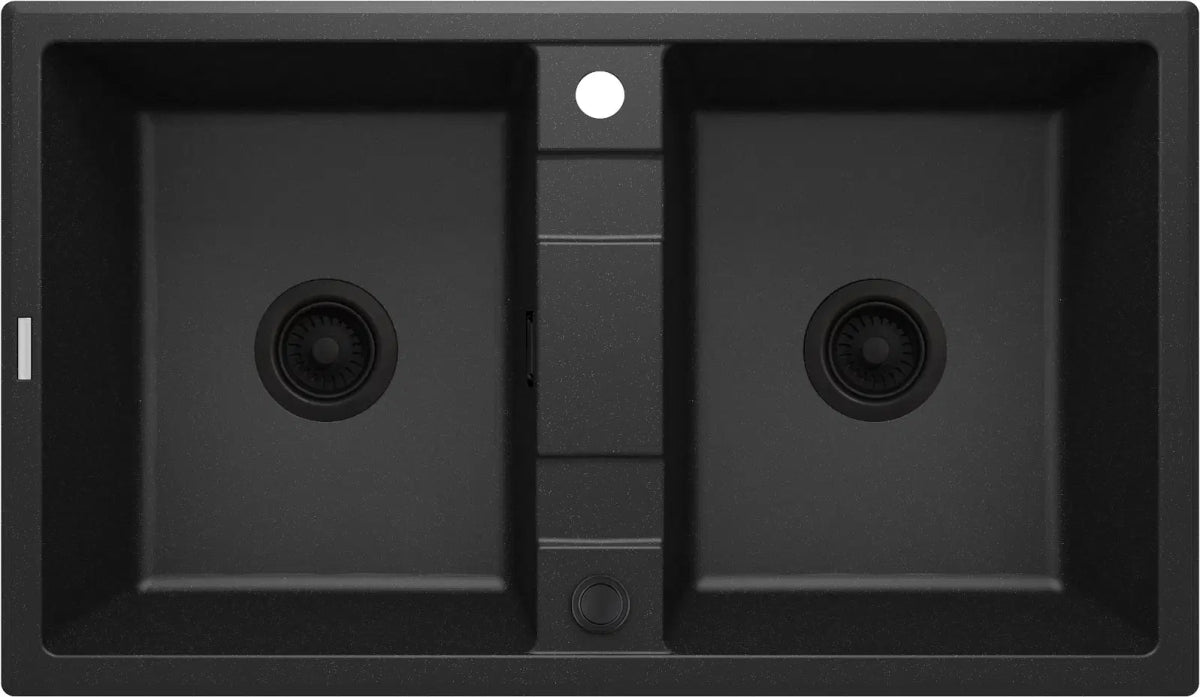 DEANTE Eridan Granitspülbecken - 2 Becken // Graphit Metallic // ZQE - G203 erhältlich bei Twoda Shop