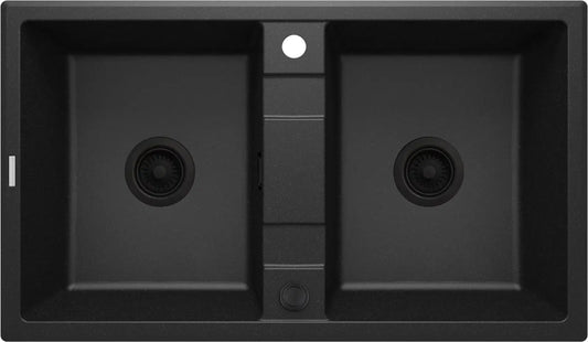 DEANTE Eridan Granitspülbecken - 2 Becken // Graphit Metallic // ZQE - G203 erhältlich bei Twoda Shop